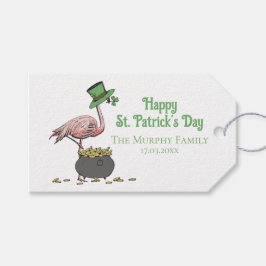 Etiquetas Para Regalos Irish Shamrock Pink Flamingo St Patricks Day