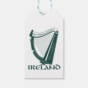 Etiquetas Para Regalos Irlandés Harp Design, Irish Harp