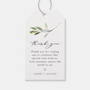 Etiquetas Para Regalos ISABELLA Elegant Greenery Leaf Boho Gracias
