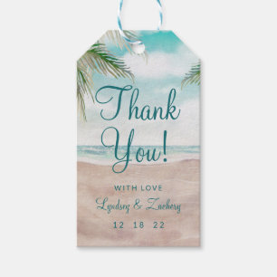 Etiquetas Para Regalos Island Breeze Pintada Boda De Playa Gracias