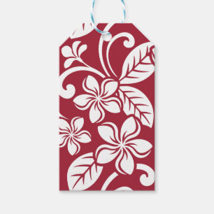 ETIQUETAS PARA REGALOS ISLAND PLUMERIA (CARDINAL RED)