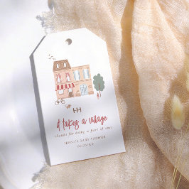 Etiquetas Para Regalos It Takes A Village Modern Baby Shower Thank You