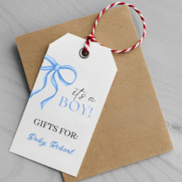 Etiquetas Para Regalos It's a Boy Blue ribbon