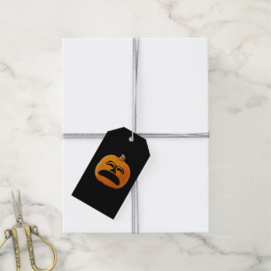 Etiquetas Para Regalos Jack o' Lantern Cara infeliz, calabaza de Hallowee