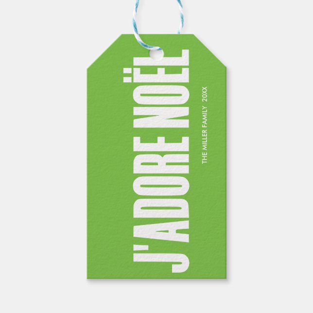 Etiquetas Para Regalos ¡J'adore Noël! (Anverso)