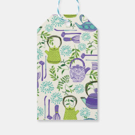 Etiquetas Para Regalos Japanese Green Teapot Design