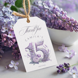 Etiquetas Para Regalos Jardín de Cuentos de Hadas Quinceañera Lavanda/Lil