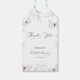 Etiquetas Para Regalos Jardín de Mariposas Blancas Agradecimiento por Des