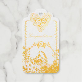 Etiquetas Para Regalos Jardín de primavera de Goldfinch Crema de boda hor