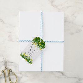 Etiquetas Para Regalos Jardín floral amarillo acuarela boda blanca