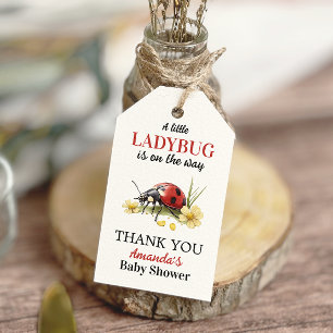 Etiquetas Para Regalos Jardín Floral Daisy Little Ladybug Baby Shower