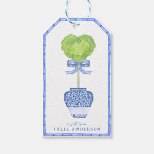 Etiquetas Para Regalos Jardín Topiario del Corazón de Bambú   Chinoiserie