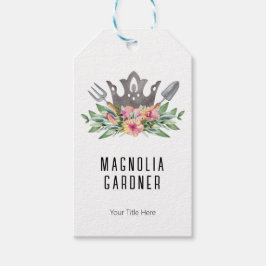 Etiquetas Para Regalos Jardinería Crown Boho Moda Acuarela Herramientas F