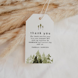 Etiquetas Para Regalos JENNA Rústica acuarela Pine Tree Favorito Tag