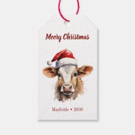 Etiquetas Para Regalos Jersey Cow "Moory Navidades"