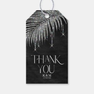 Etiquetas Para Regalos Jewel Palm Leaf Boda Silver ID830