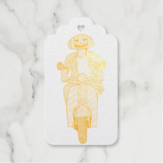 Etiquetas Para Regalos Jinete de calabaza en scooter menta