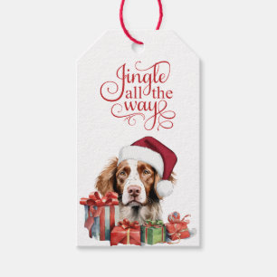 Etiquetas Para Regalos Jingle All the Way Perrito Brittany Navidad