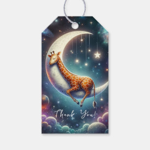 Etiquetas Para Regalos Jirafa Bebé Celestial Durmiendo en la Luna y las E