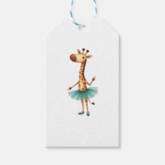 Etiquetas Para Regalos Jirafa linda en tutú bailando como bailarina, gif