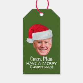 Etiquetas Para Regalos Joe Biden Santa Hat C'mon Man - Feliz Navidad