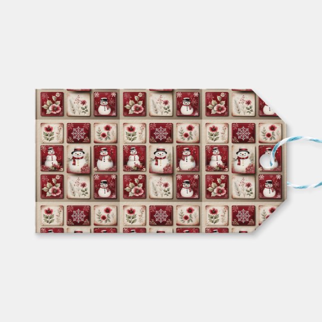 Etiquetas Para Regalos Jolly Snowmen (Frente (Horizontal))