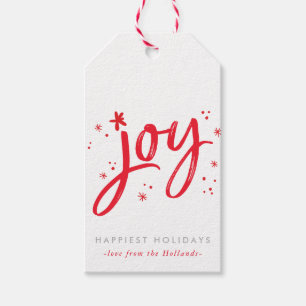 Etiquetas Para Regalos JOY HOLIDAY elegante sencillo y moderno chispas ro