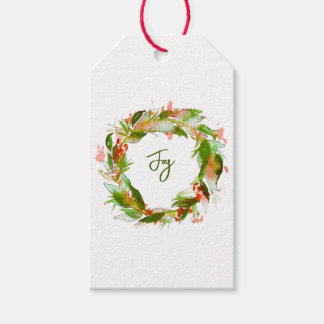 Etiquetas Para Regalos Joy Wreath Tag