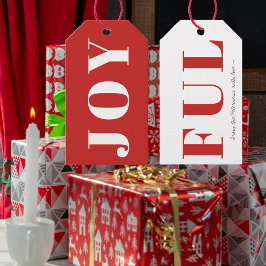 Etiquetas Para Regalos JOYFUL Big Typography Personalizado Textos moderno