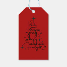 Joyful Holiday Tree - Typography Art Festive Words