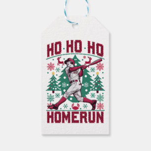 Etiquetas Para Regalos Ju Ho Homerun Navidad de béisbol feo suéter