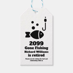 Etiquetas Para Regalos Jubilación Minimalista moderna de la pesca abandon