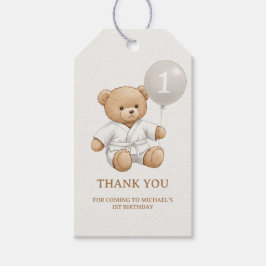 Etiquetas Para Regalos "Judo Bear’s First Belt" – 1st Birthday White Belt