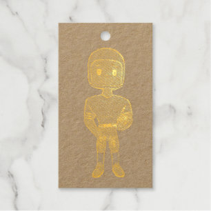 Etiquetas Para Regalos jugador de fútbol retro vintage negro amarillo sim