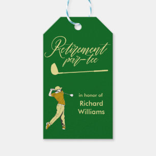 Etiquetas Para Regalos Jugador de oro verde clásico del Fiesta de golf de