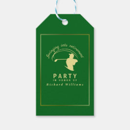 Etiquetas Para Regalos Jugador de oro verde clásico del Fiesta de golf de