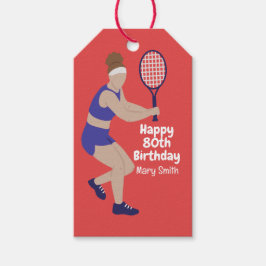 Etiquetas Para Regalos Jugadora de tenis 80 años