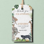 Etiquetas Para Regalos Jungle Gracias a Wild One Birthday Black Panther<br><div class="desc">Este diseño puede ser personalizado en el área proporcionada cambiando la foto y/o el texto. O puede personalizarse haciendo clic en Personalizar esta plantilla y, a continuación, eligiendo la opción de hacer clic en el personalizar y eliminando o cambiando el color del fondo, agregando texto, cambiando el color o estilo...</div>