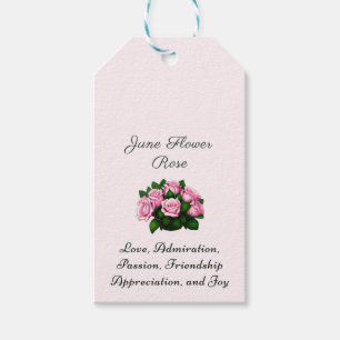 Etiquetas Para Regalos Junio Mes de Nacimiento Flor Rosa Floral eterna