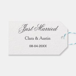 Etiquetas Para Regalos Just Married add couple name date year wedding sim