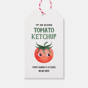 Etiquetas Para Regalos Ketchup de tomate casero con tomate pequeño