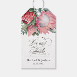 Etiquetas Para Regalos King Protea Watercolor Botánico Gracias