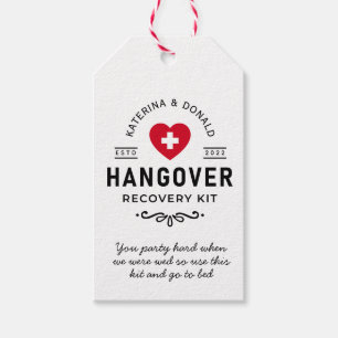 Etiquetas Para Regalos Kit de recuperación de la resaca de mano del boda