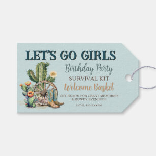Etiquetas Para Regalos Kit de Supervivencia para Fiesta Floral de Cactus 