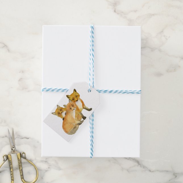 Etiquetas Para Regalos Kits de Fox (Con cuerda)