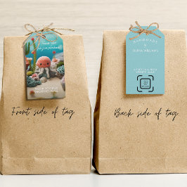 Etiquetas Para Regalos Knitt Crochet Business Gracias Logotipo QR