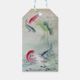 Etiquetas Para Regalos Koi Fish con Lotus