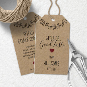 Etiquetas Para Regalos Kraft de Golosinas Caseras con Letra a Mano Person