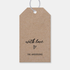 Etiquetas Para Regalos Kraft Minimalista con Amor