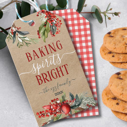 Etiquetas Para Regalos Kraft Watercolor Baking Spirit Bright Holiday